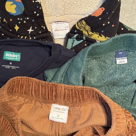 Hanna Andersson Hooded Zip Up Sweater Boy 4T Space Planets Hoodie Corduroy Pants - Picture 7 of 9